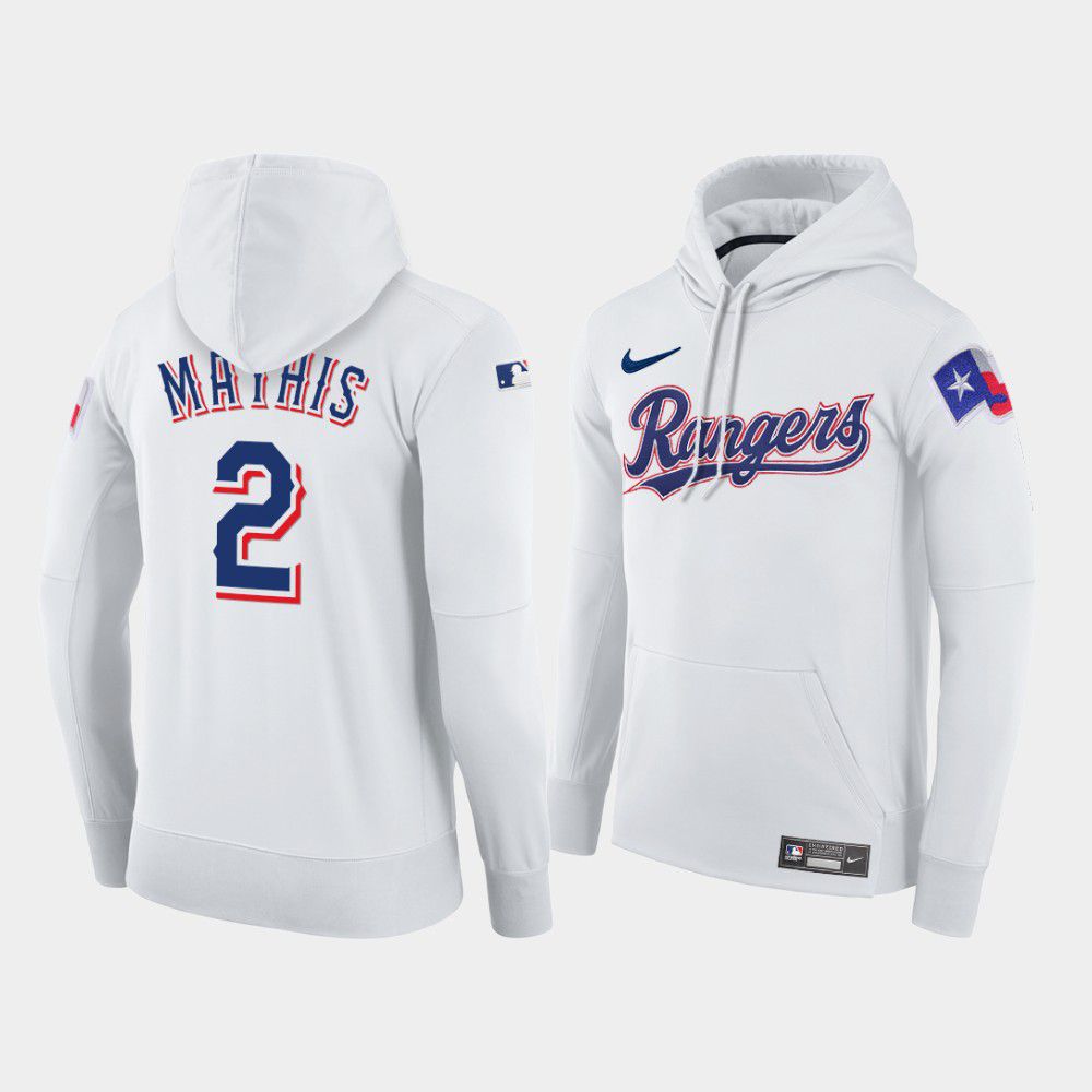 Cheap Men Texas Rangers 2 Mathis white home hoodie 2021 MLB Nike Jerseys